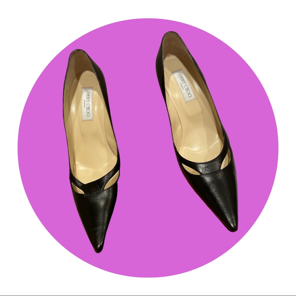 Jimmy Choo Margo 90mm Black Leather Heels
